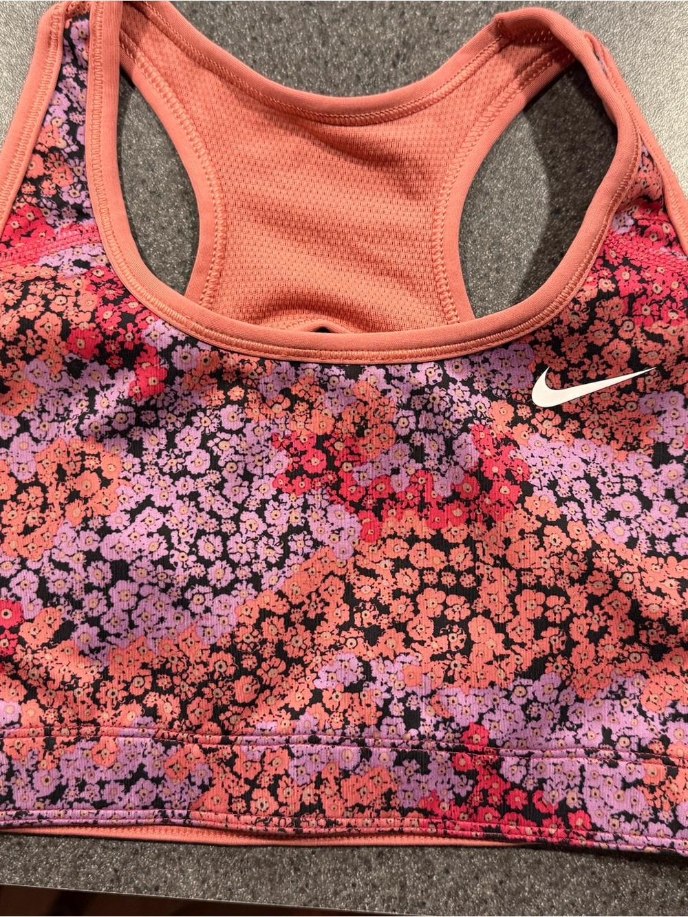 Nike Kids Floral Racerback One-Piece in Coral, Pink, Purple